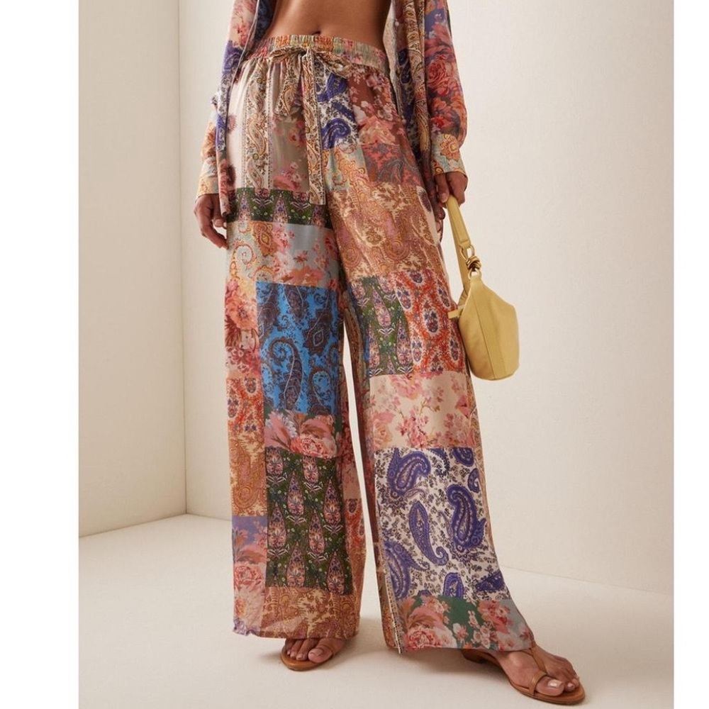 Zimmermann Devi Patchwork Wide Leg Pants
